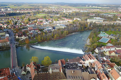 Blick auf die Altstad und das Inselbad