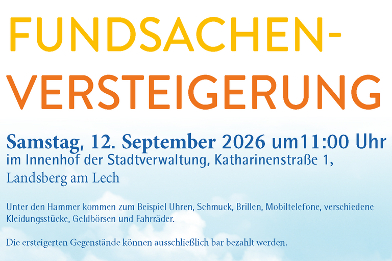 Fundsachenversteigerung am 12. September 2026
