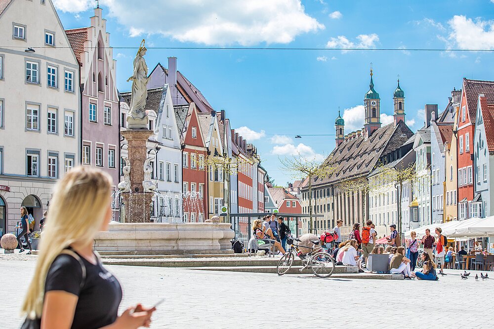 Der Hauptplatz in Landsberg am Lech.