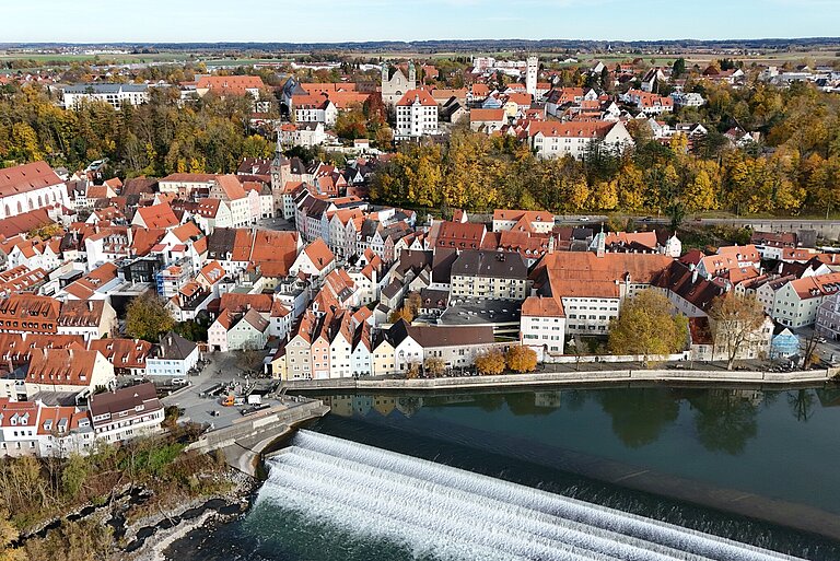 Drohnenaufnahme Stadt Landsberg