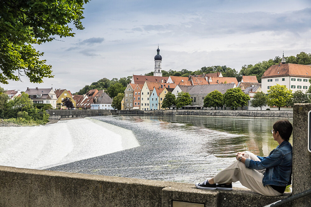 Lechwehr Blick von Staustufe